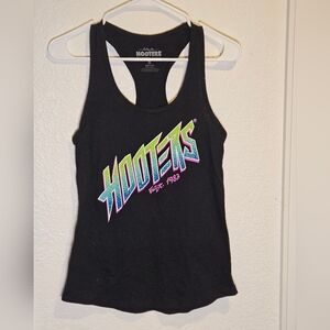 Hooters Black Tank Top with Colorful Logo